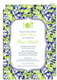 Blue Floral on Green Invitations Image 7 of 7